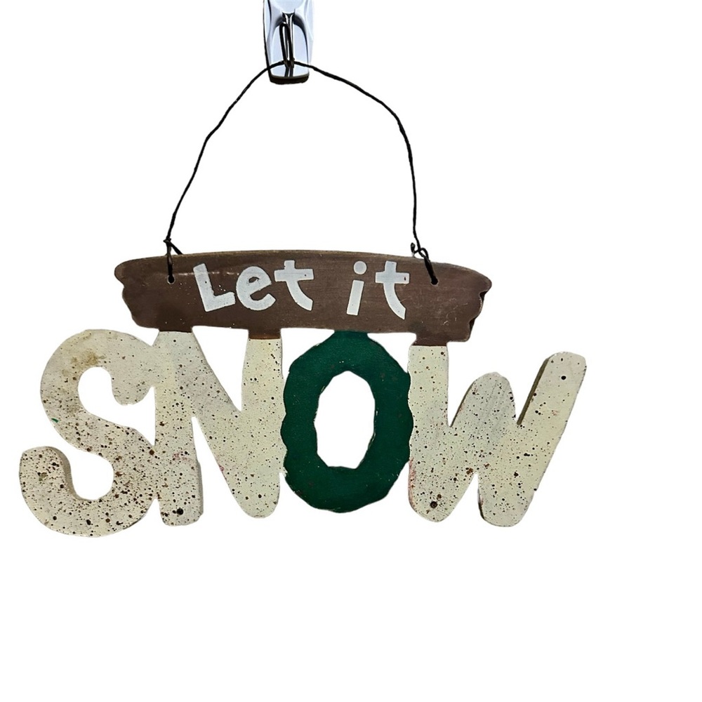 Let it Snow Wood Hanging Sign